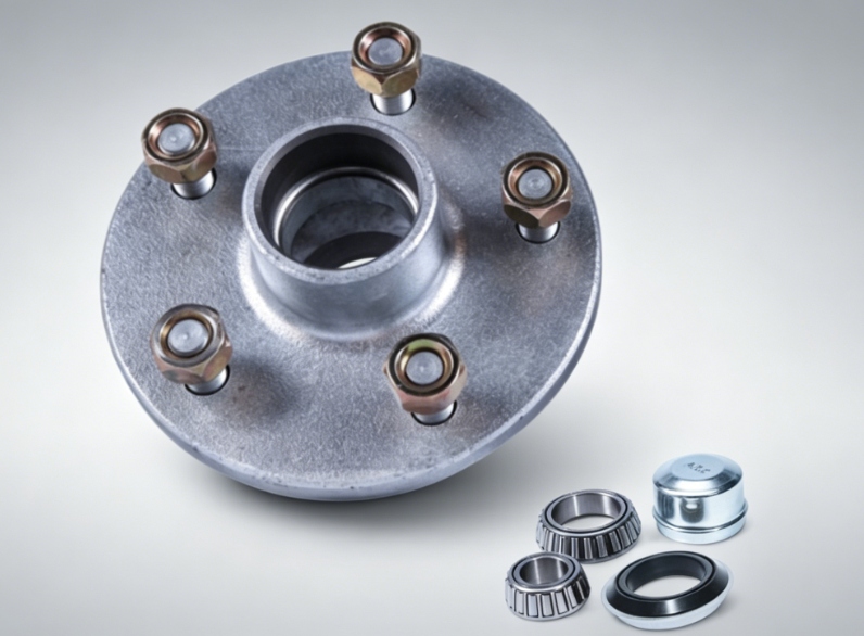 Precision-machined Go Trailer Lazy Hub with pre-set bearing races