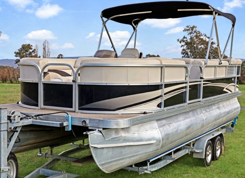 Pontoon trailer rollers protect hulls and ensure proper alignment
