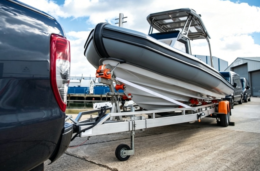 V-hull boat trailer with adjustable keel and side rollers