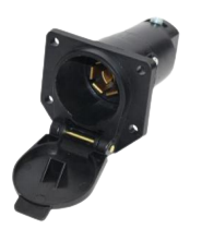 Its voltage is 12v. Whether you're hauling a boat, RV, or cargo trailer, the 13-pin trailer socket is an essential component for safe and reliable towing.