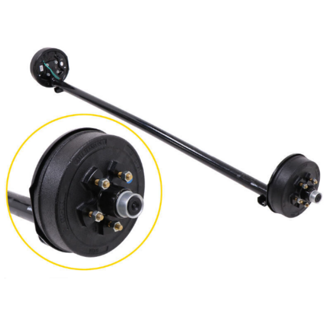 40mm round electric braked trailer drop axles