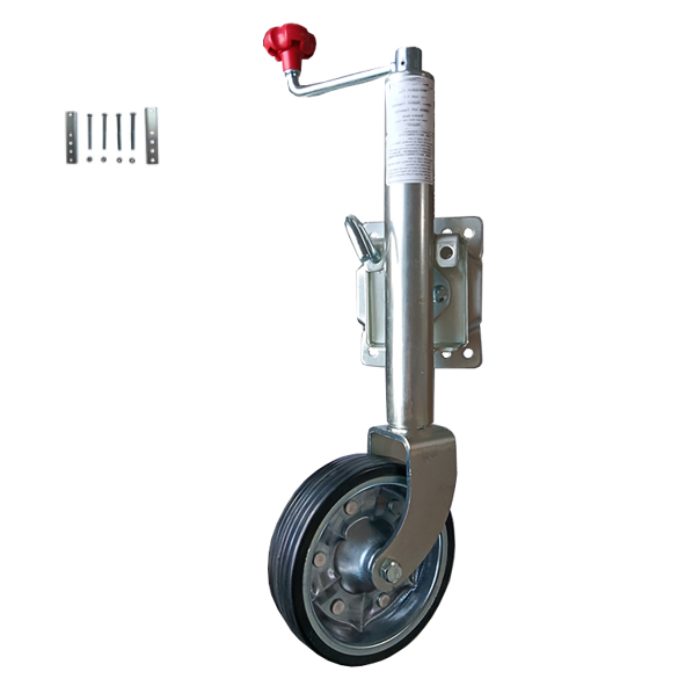 With 1500 lbs. lift capacity , 10 inch travel, Φ51mm pipe , 8‘’ solid wheel with metal rim, corrosion-resistant zinc plating, this Australia jockey wheel is perfect for light and medium duty marine trailers for boats.