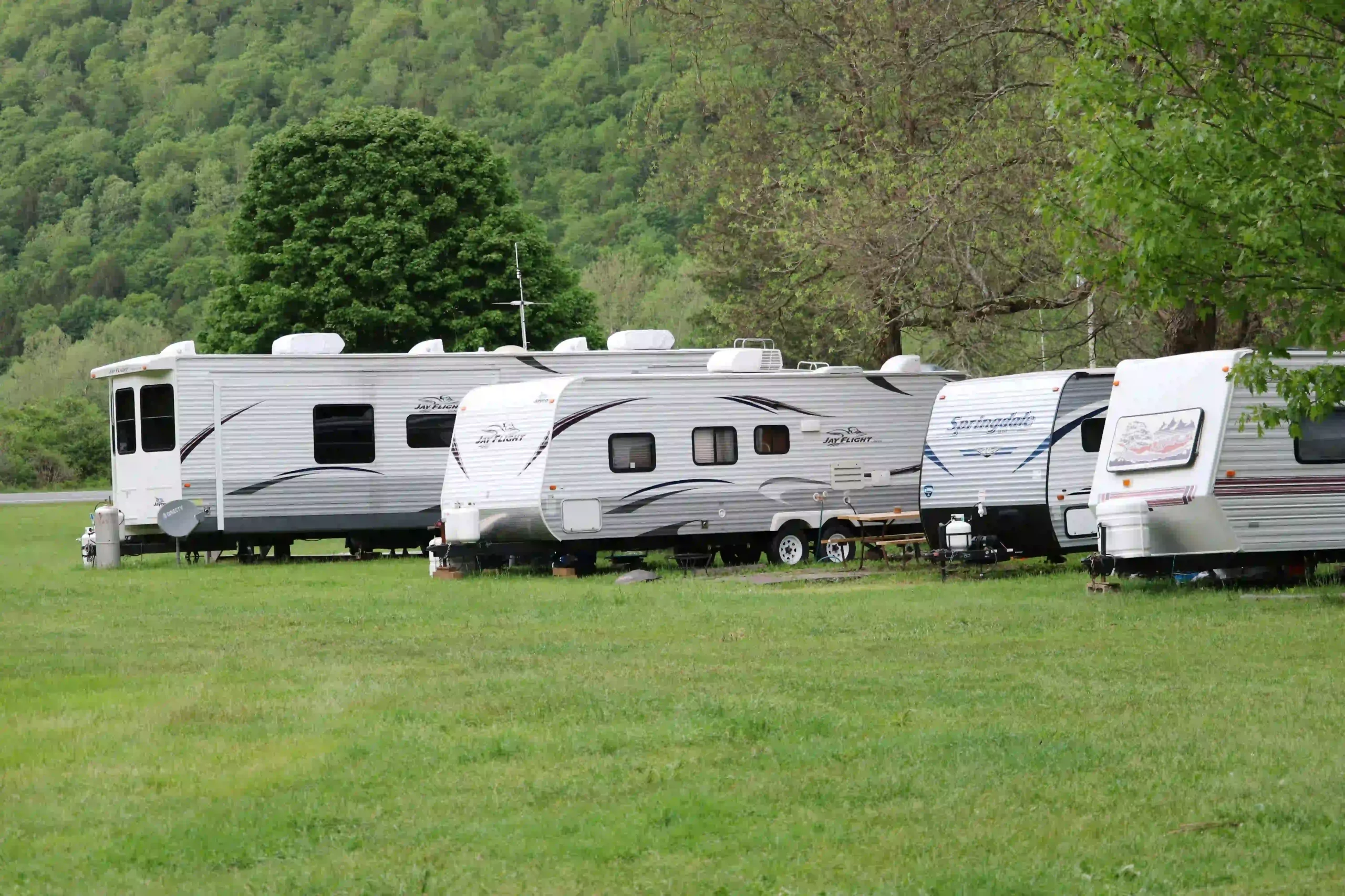 trailer in fields